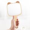 TEHAUX Creative Wood Handle Handheld Makeup Mirror for Cute Raccoon Shape Portable Mirror for Home and Travel Simple Wooden Frame view 4