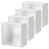 SUPVOX 4 Pcs Wall Mounted Makeup Organizer Boxes Cotton Swab Holder Dustproof Storage Bins White Multi-functional Cosmetic Storage for Bathroom and Vanity view 1
