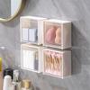 SUPVOX 4 Pcs Wall Mounted Makeup Organizer Boxes Cotton Swab Holder Dustproof Storage Bins White Multi-functional Cosmetic Storage for Bathroom and Vanity view 4