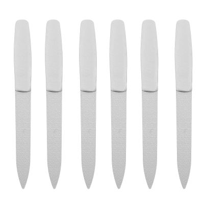Beavorty 6pcs Stainless Steel Nail File Set Dual-Sided Manicure Files Compact Nail Trimming Tools for Professional and Personal Grooming
