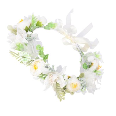 NOLITOY Bridal Wedding Garland Headband Artificial Flower Hair Wreath Fresh Floral Bridal Headpiece for Women Wedding Photos