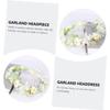 NOLITOY Bridal Wedding Garland Headband Artificial Flower Hair Wreath Fresh Floral Bridal Headpiece for Women Wedding Photos view 3