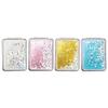 PRETYZOOM 4pcs Double-Sided Quicksand Portable Makeup Mirrors Small Foldable Cosmetic Mirrors for Travel Women with Abs Frame view 1