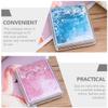 PRETYZOOM 4pcs Double-Sided Quicksand Portable Makeup Mirrors Small Foldable Cosmetic Mirrors for Travel Women with Abs Frame view 3