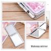 PRETYZOOM 4pcs Double-Sided Quicksand Portable Makeup Mirrors Small Foldable Cosmetic Mirrors for Travel Women with Abs Frame view 4