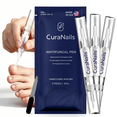 Antifungal Pen - Toenail Fungus Treatment Extra Strength Undecylenic Acid 25%, Nail repair for Damaged Nails, Ingrown Toenail, Fingernails, Athletes Foot, Twist Pen - 3 Pack, Made in USA