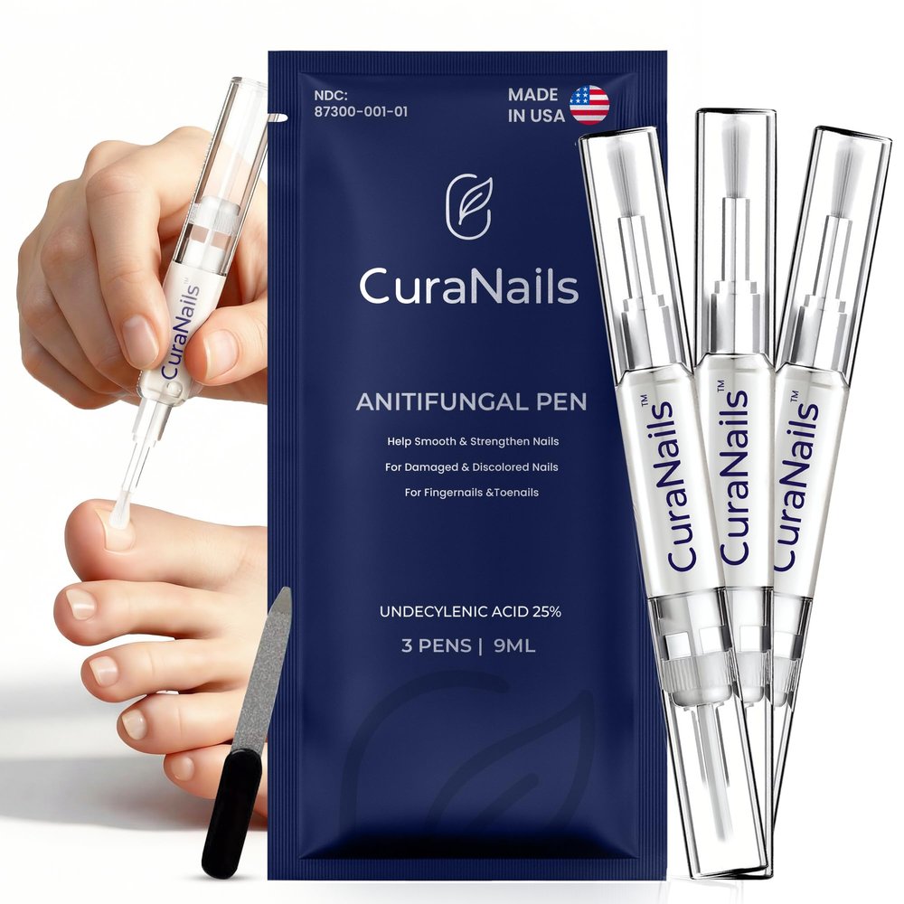 Antifungal Pen - Toenail Fungus Treatment Extra Strength Undecylenic Acid 25%, Nail repair for Damaged Nails, Ingrown Toenail, Fingernails, Athletes Foot, Twist Pen - 3 Pack, Made in USA