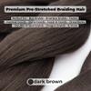 Dark Brown Pre-Stretched Braiding Hair, 28-Inch, 10.5 oz (3 Pack) Soft Yaki Texture Synthetic Hair Extensions Green Braid EcoTexture Collection view 4