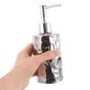 Housoutil Refillable Pump Bottle for Shampoo and Lotion 280ml Silver Hammered Round Bathroom Soap Dispenser Suitable for Travel Hotels and Personal Care view 4