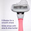 Flamingo 5-Blade Women's Razor - 1 Razor Handle + 2 Razor Blade Refills - Rose view 4