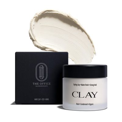 THE OFFICE BARBERSHOPS Hair Clay for Men - Strong Hold Matte Finish Styling Clay - Natural Texture, No Shine - Easy Wash Out - 2oz / 60ml - Made in USA