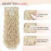 Golden clip style hair extensions 24 inches synthetic hair 7 pieces 1 full head thick natural wave appearance for women's hair view 4