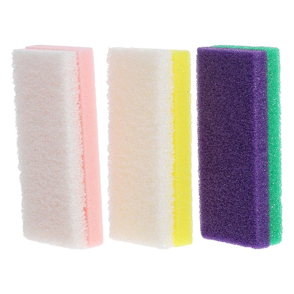 MUSISALY 3pcs Double-Sided Pumice Stone Foot File Exfoliating Dead Skin Remover for Cracked Heels and Calluses Professional Foot Scrubber Pedicure Tools for Home and Salon Use Random Color