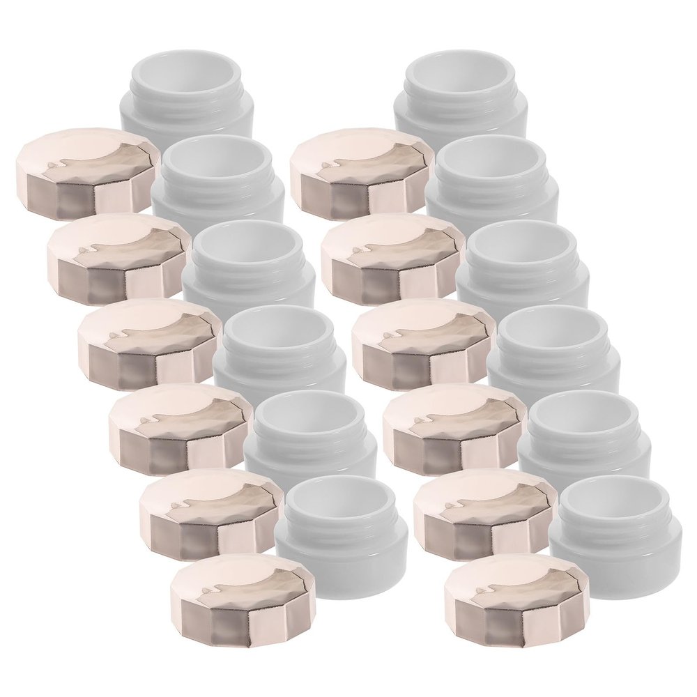SILENRADAWN 12 Pcs Small 3g Plastic Refillable Cosmetic Jars with Lids for Cream Lotion Storage Travel Makeup Containers