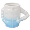 FUOYLOO Ceramic Shaving Bowl Reusable Shaving Cup for Men with Fast Lather Design Blue Porcelain Shave Soap Mug and Travel view 1