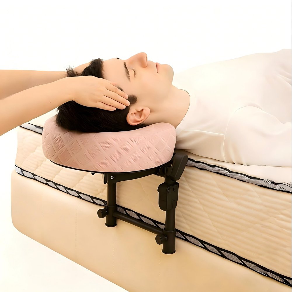 Cxgros Massage Headrest for Bed, Adjustable Massage Face Cradle at Home, Portable Massage Table Kit for Sleeping Mattress, Face Down Pillow After Eye Surgery (Pink Basic Set)