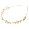 SOLUSTRE Rhinestone Leaf Headband Alloy Tiara Crown Women Goddess Hair Accessories Bridal Bridesmaid Wedding Hairband view 1