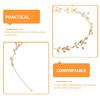 SOLUSTRE Rhinestone Leaf Headband Alloy Tiara Crown Women Goddess Hair Accessories Bridal Bridesmaid Wedding Hairband view 3