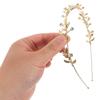 SOLUSTRE Rhinestone Leaf Headband Alloy Tiara Crown Women Goddess Hair Accessories Bridal Bridesmaid Wedding Hairband view 4