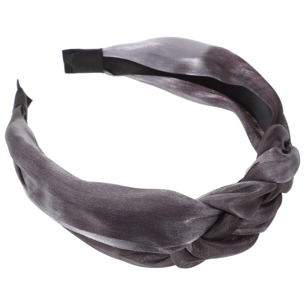 CONGARTENO Wide Glitter Braided Headband for Women Galaxy Gray Hairband Dressy Hair Accessory for Short and Long Hair Aesthetic Fashion for Ladies