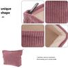 SOIMISS Corduroy Cosmetic Makeup Bag for Women Large Capacity Zipper Pouch Travel Toiletry Bag Portable Pink Storage Organizer for Lipstick Phone and Small Essentials view 3