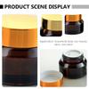LRXIYODE 6pcs Travel Cream Jar Set 50ml Small Amber Glass Jars with Gold Lids Refillable Cosmetic Containers for Facial Lotion Skincare Storage view 3