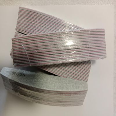 10 PCS Half Moon Nail Files,100/180 Professional Grit, Reusable Double Sided Emery Boards Nail File Manicure Tools for Acrylic,Natural,Gel Nails,Blue