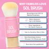 Sol Brush SPF 50 Mineral Sunscreen Powder, Broad Spectrum UVA/UVB Protection Sunscreen, Mess Free Brush On Applicator, Clean & Cruelty Free, Water Resistant (80 Minutes), Pink, Medium view 3