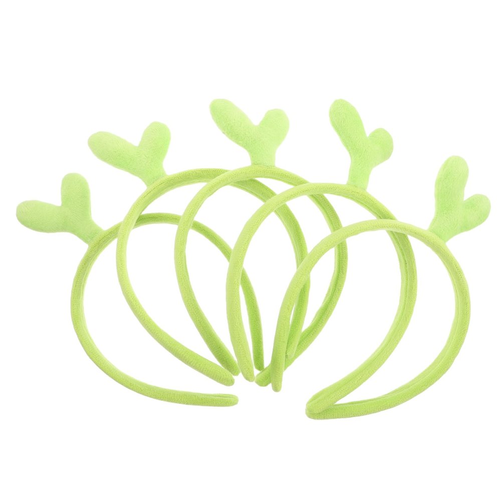 IMUSINICE 5pcs Green Bean Sprout Headbands Non-slip Skincare Hair Accessories for Yoga Spa Beauty Routines and Themed Events