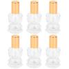 JEWEDECO Refillable Glass Roller Bottles 8ml Small Perfume Bottles 6pcs with Gold Steel Roller Ball for Travel and Essential Oils view 1