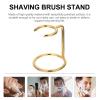 RUNROTOO Shaving Brush and Razor Stand Metal Holder Gold Color Barber Brush Rack Space-saving Stand for Mens Bathroom Counter Organizer view 3