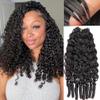 Burmese Curly Crochet Human Hair Pre-Separated Invisble Micro Loop Human Crochet Hair Extensions Seamless and Knotless Feather Crochet Human Hair 18" NC 100 Strands(4 Pack 240g) view 1