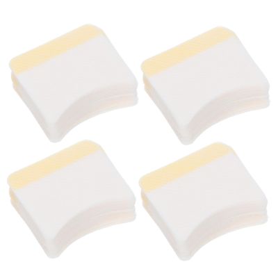 FOMIYES Arc-Shaped Makeup Remover Pads 160pcs, Comfortable Eyelash Cream Cleaning Cotton Pads with Adhesive Strip, Soft Eye Cosmetics Cleansing for Womens Daily Face Care