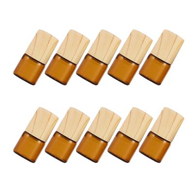 COOPHYA Glass Roller Bottles 1ml Brown Caps Set of 10 for Oils