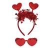 VIGUEUR 2PCS Heart Headband and Sunglasses Galentines Accessories Photo Prop view 1