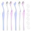 6 Pcs Eyebrow Razor Mini Eyebrow Trimmer Facial Razor for Women Female Face Shaver Lip Hair Remover Eye Brow Razors for Women Makeup Face Care (Clear, Clear Purple, Light Blue) view 1