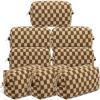 Gilprop 8 Pcs Checkered Makeup Bag Small Cosmetic Pouch Bulk,Brown view 1
