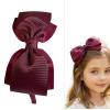 ClassExceed Burgundy Bow Headband for Girls 4-12 Burgundy Headband with Bow for School Uniform & Back to School Handmade Grosgrain Ribbon Side Bow for Christmas & Picture Day view 1