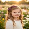 ClassExceed Burgundy Bow Headband for Girls 4-12 Burgundy Headband with Bow for School Uniform & Back to School Handmade Grosgrain Ribbon Side Bow for Christmas & Picture Day view 3