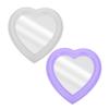 OFFIGAM 2pcs Heart Shaped Wall Makeup Mirrors Small Tabletop Vanity Mirrors for Bedroom Decor White and Purple for Personal Use view 1