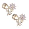 Beavorty 2 Pack Mini Crystal Flower Hair Claw Clips Pink Rhinestone Jaw Clips for Women, Small Floral Hair Clamp Holders for Styling and Daily Use view 1