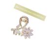 Beavorty 2 Pack Mini Crystal Flower Hair Claw Clips Pink Rhinestone Jaw Clips for Women, Small Floral Hair Clamp Holders for Styling and Daily Use view 2