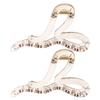 Beavorty 2pcs Heart Shaped Hair Claw Clips Brown Non-slip Mini Hair Jaw Clips for Styling Accessories for Women view 1