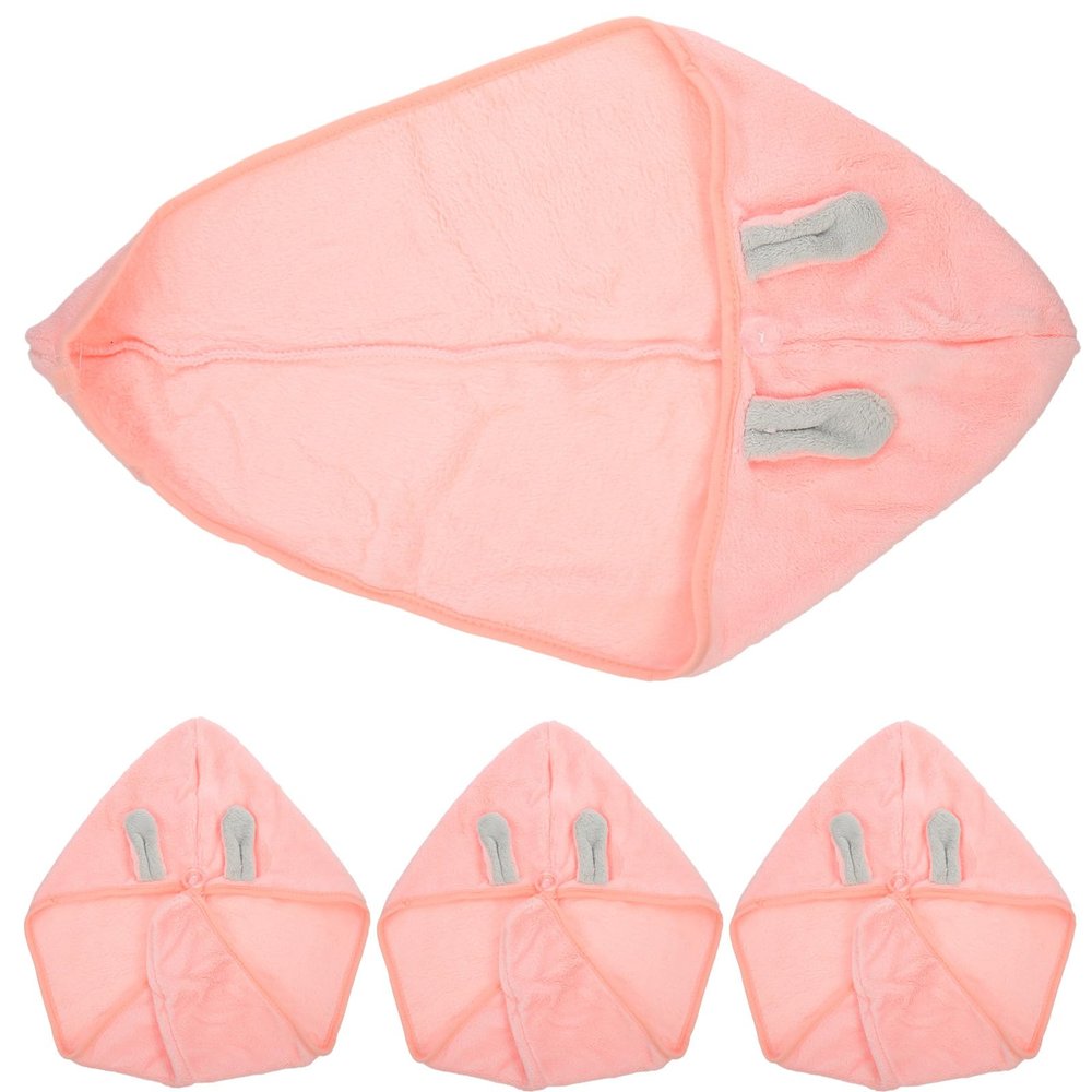 Ipetboom Coral Fleece Hair Towels for Women 4pcs Thick Super Absorbent Quick-Dry Hair Wraps with Bunny Ear Design Soft Water-Absorption Bath Towels