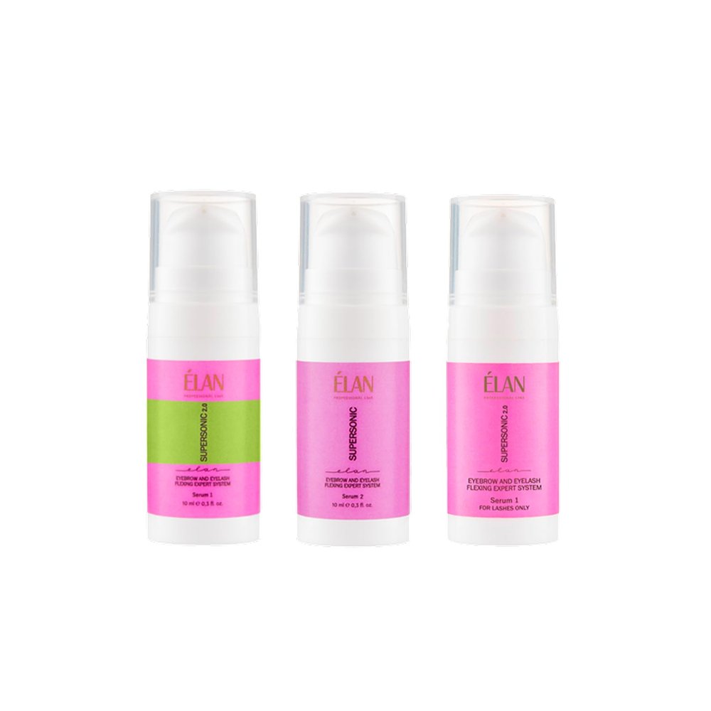Lash Lift & Brow Lamination Kit SUPESONIC 2.0 by LAN Professional 3-Step System with Serum 1 Clear, Serum 2 & Multivitor Keratin & Collagen Infused Long-Lasting Curl & Shape Made in Turkey