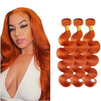 Ginger Orange Body Wave Bundles #350 Bundles Human Hair 24 26 28 Inch Unprocessed Virgin Orange Body Wave Bundle Human Hair Extensions 50g/Bundles