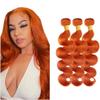 Ginger Orange Body Wave Bundles #350 Bundles Human Hair 24 26 28 Inch Unprocessed Virgin Orange Body Wave Bundle Human Hair Extensions 50g/Bundles view 1