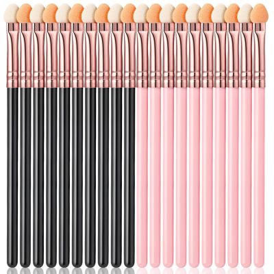 Guduling 20pcs Eye Shadow Applicator Sponge Tip, Eyeshadow Applicators Sponge, Reusable Eye Makeup Applicator Sponges Tips, Long Handle for Women Beginners, 2 Colors