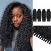 Burmese Curly Bundles Human Hair 3C4A Spiral End Quick Water Wave Human Hair Bundles Extensions 4 Pcs for Women 20 20 20 20 inch Natural Black view 1