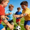 117PCS Soccer Ball Temporary Tattoos for Kids Teens, Football Match Trophy Sports Events Fake Tattoos Stickers, World Cup Soccer Party Favors School Trade Days Summer Camp Game Team Celebration view 3